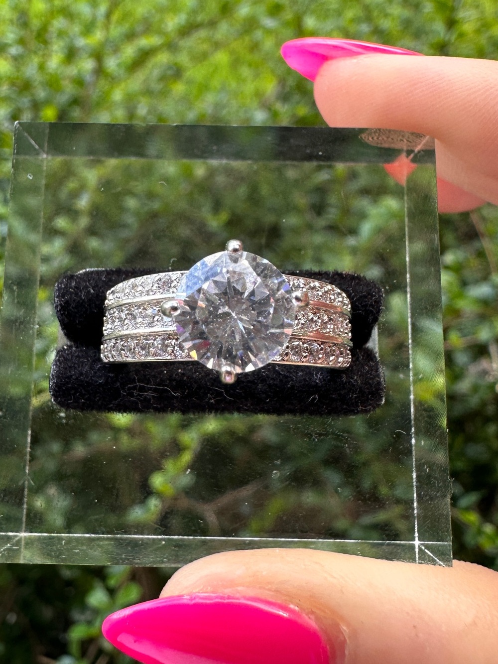 Silver-Tone Clear Cubic Zirconia Bridal Ring Set - Classic Sparkle